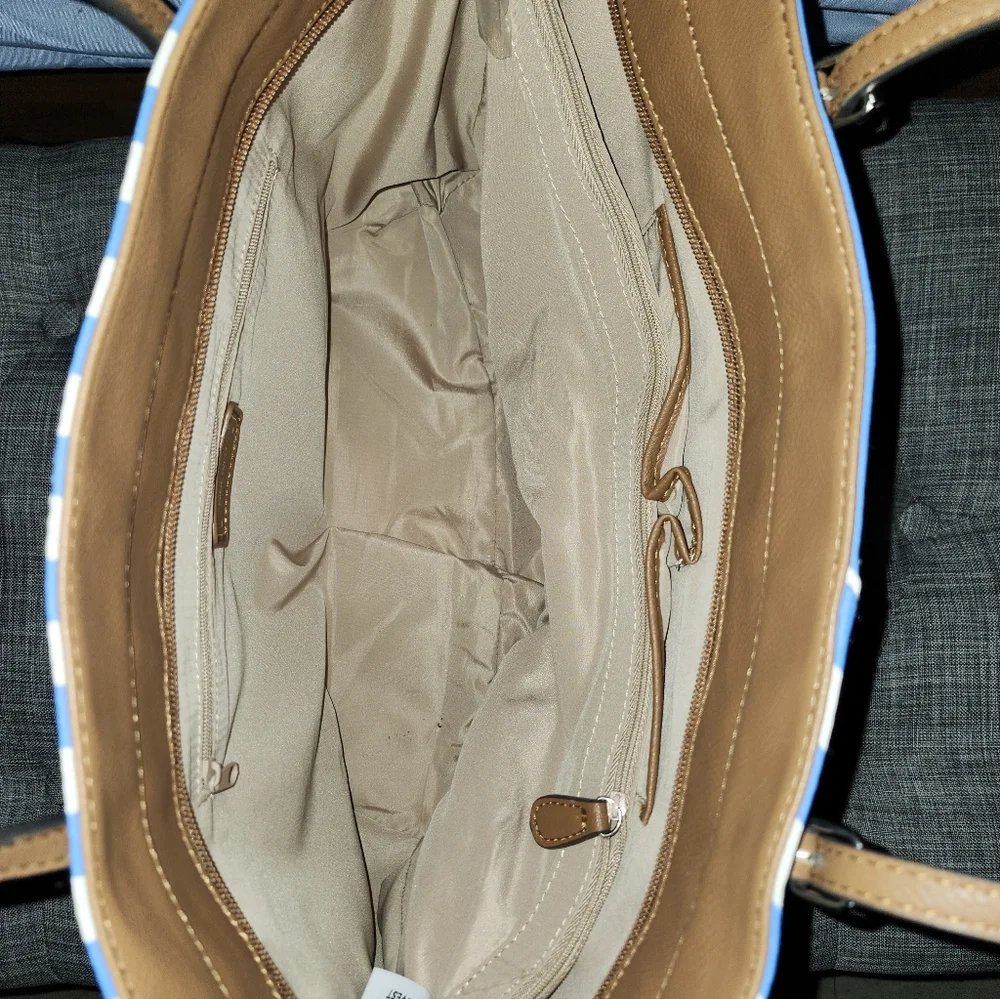 Nine West Blue Striped Tote Bag - Picture 5 of 5